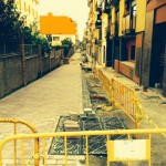 Primera fase de pavimentación de la calle