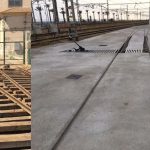 Antes y después hormigonado vías de servicio en Estación de RENFE de Mataró