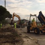 Retirada de traviesas y balasto contaminado en la Estación de RENFE de Mataró