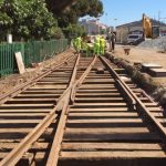 Zona de cambios saneada y limpia con instalaciones preparadas para el hormigonado de la plataforma